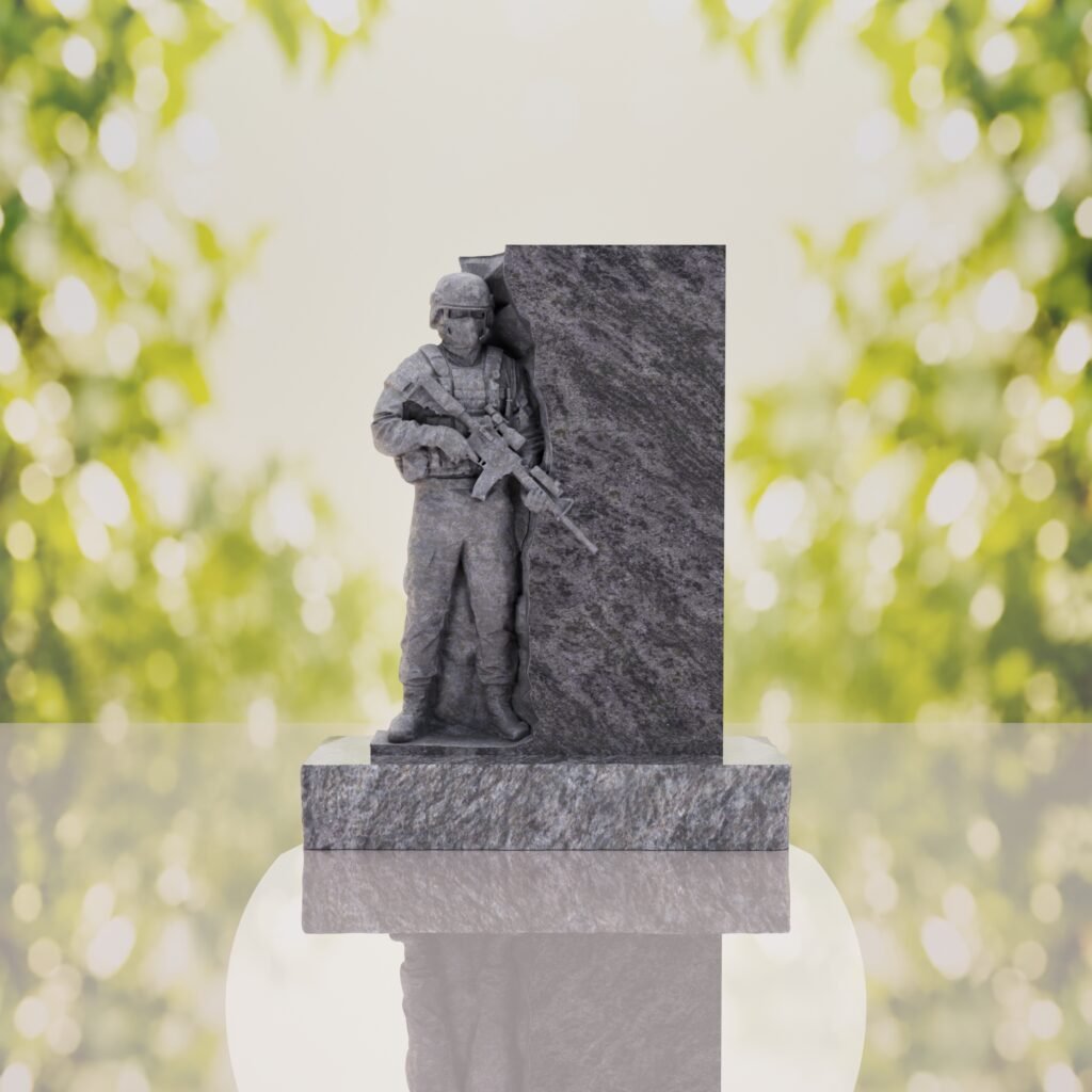 Guardian Soldier Granite Memorial Headstone