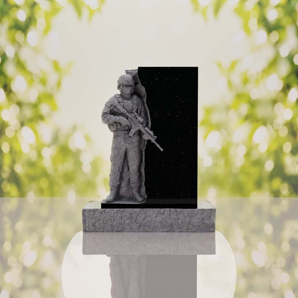 Guardian Soldier Granite Memorial Headstone