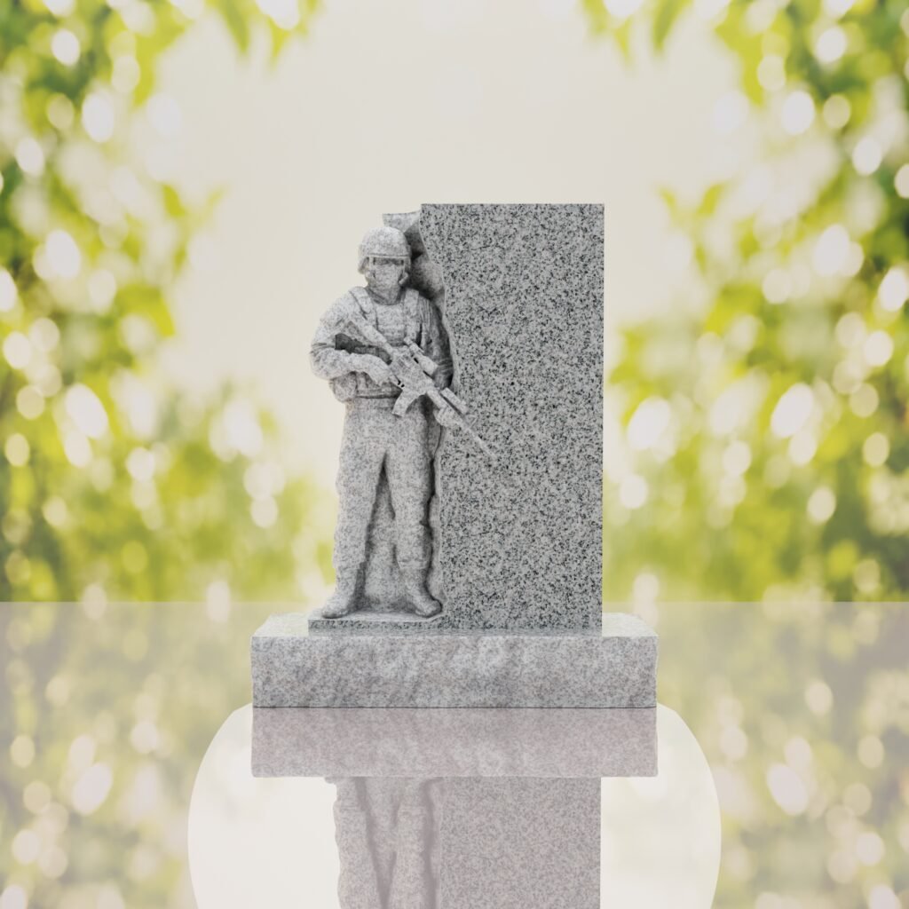 Guardian Soldier Granite Memorial Headstone