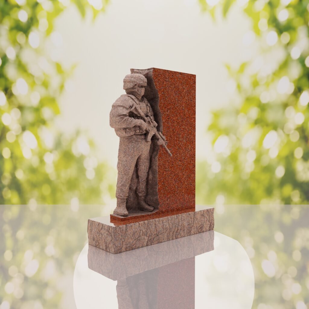Guardian Soldier Granite Memorial Headstone