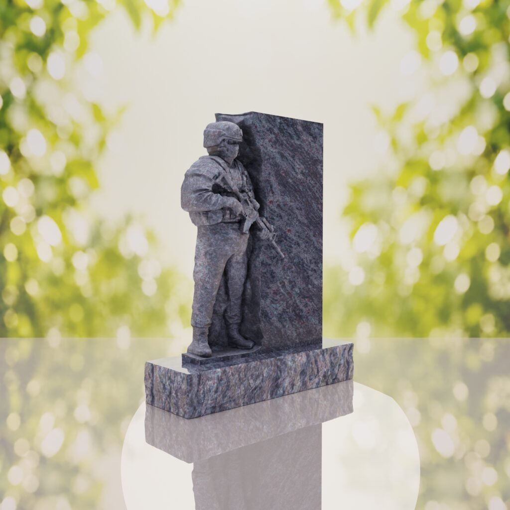 Guardian Soldier Granite Memorial Headstone