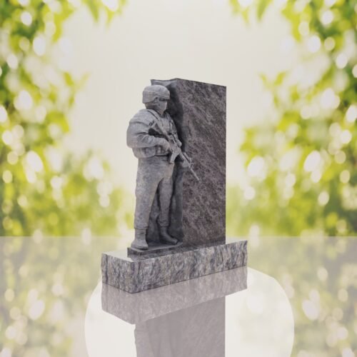 Guardian Soldier Granite Memorial Headstone