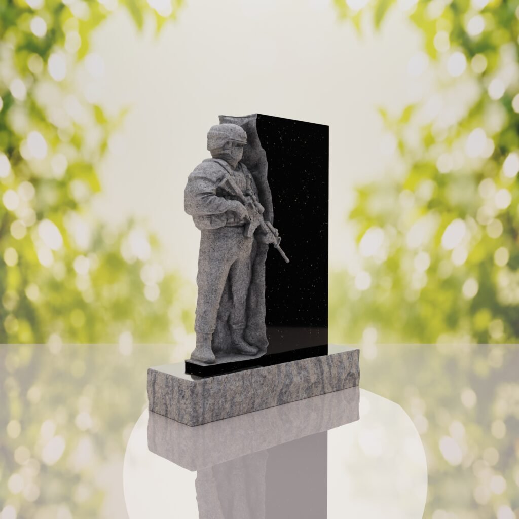Guardian Soldier Granite Memorial Headstone