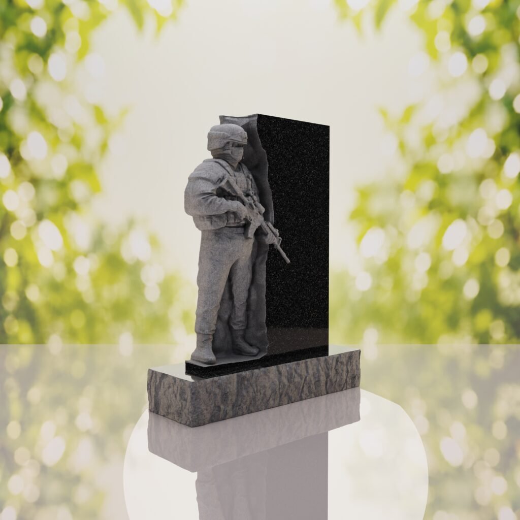 Guardian Soldier Granite Memorial Headstone