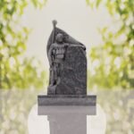 Patriotic Soldier Granite Memorial Headstone