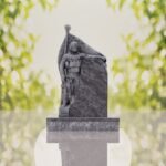 Patriotic Soldier Granite Memorial Headstone