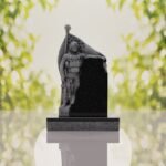 Patriotic Soldier Granite Memorial Headstone