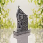 Patriotic Soldier Granite Memorial Headstone