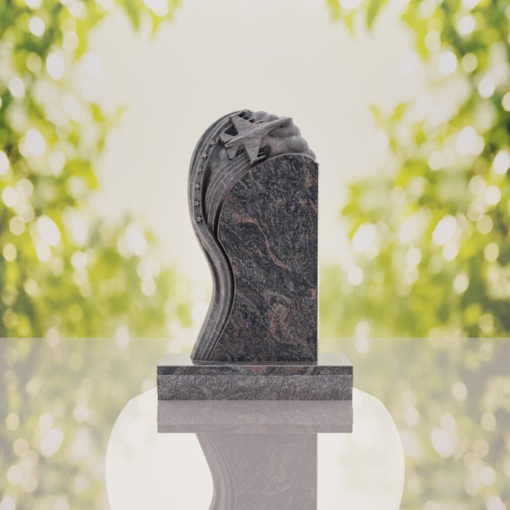 Shooting Star Granite Memorial Headstone