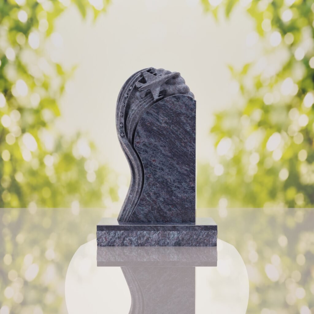 Shooting Star Granite Memorial Headstone