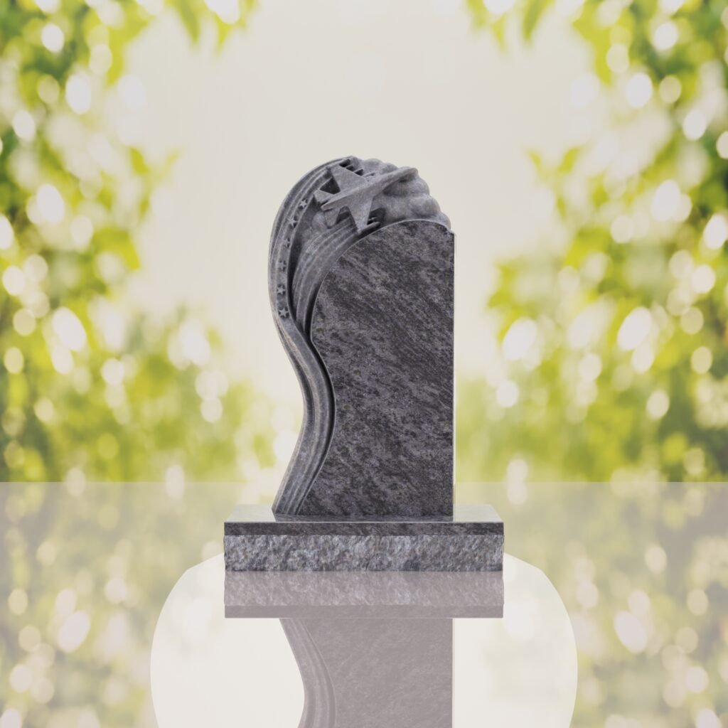 Shooting Star Granite Memorial Headstone