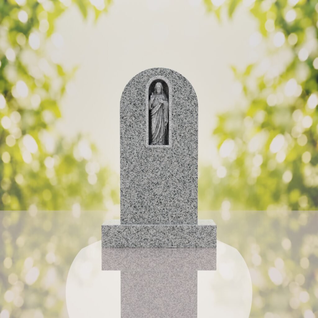 Sacred Heart of Jesus Catholic Granite Headstone