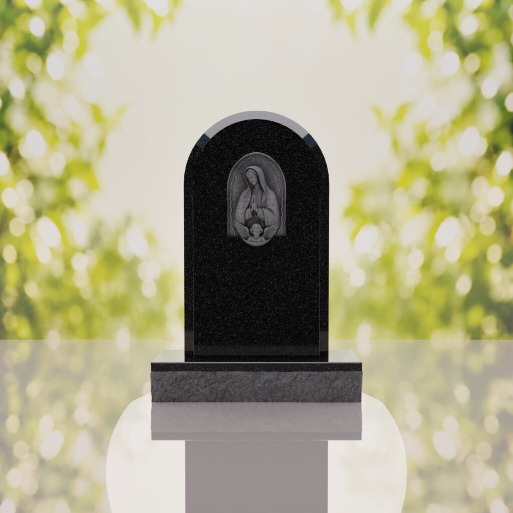 Our Lady of Guadalupe Catholic Granite Headstone