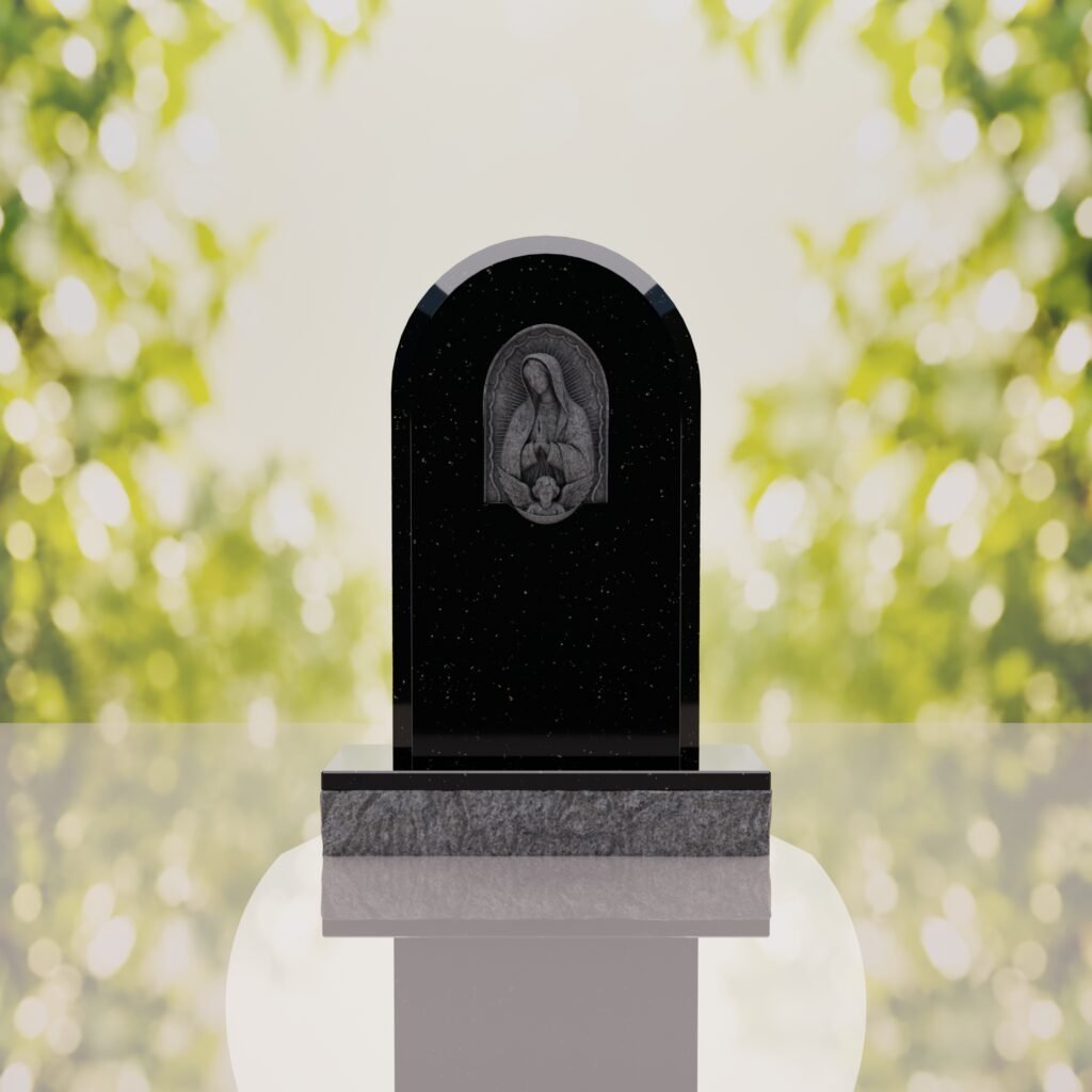 Our Lady of Guadalupe Catholic Granite Headstone