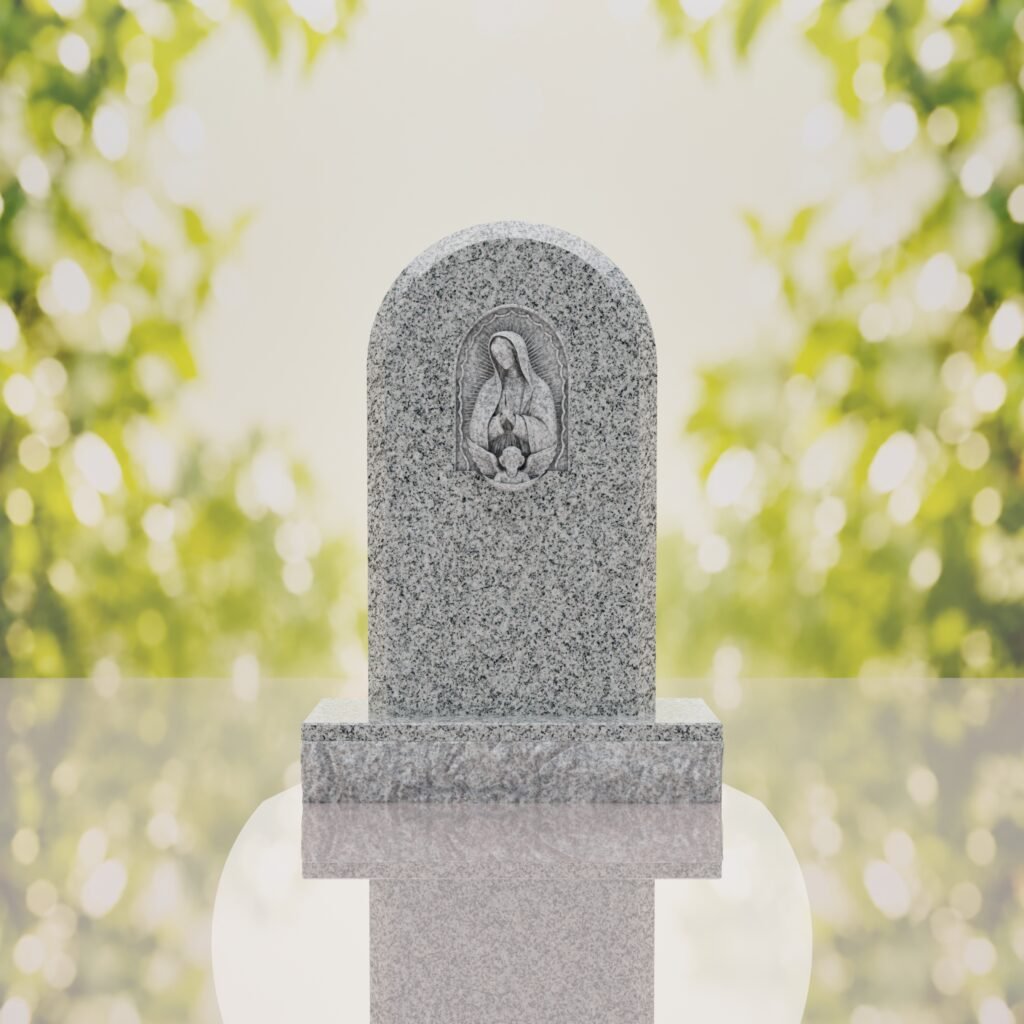 Our Lady of Guadalupe Catholic Granite Headstone