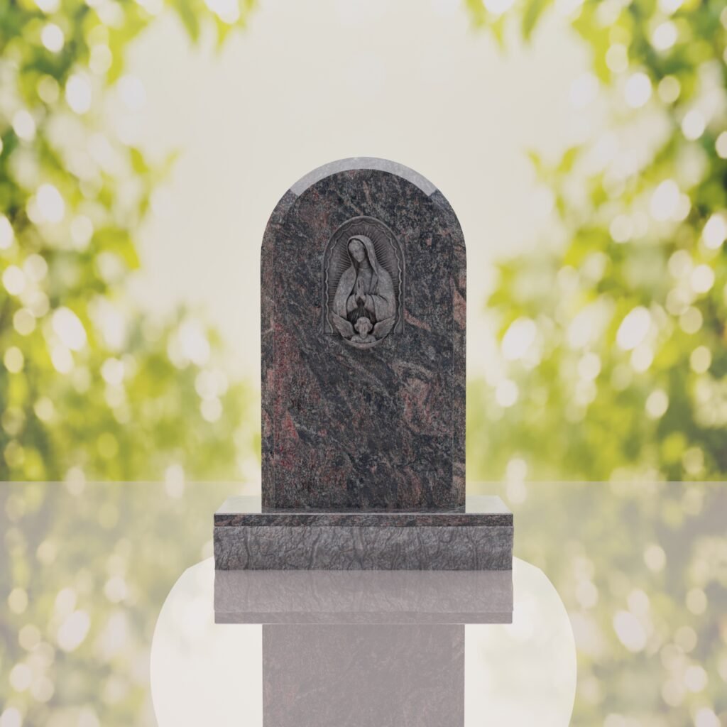 Our Lady of Guadalupe Catholic Granite Headstone