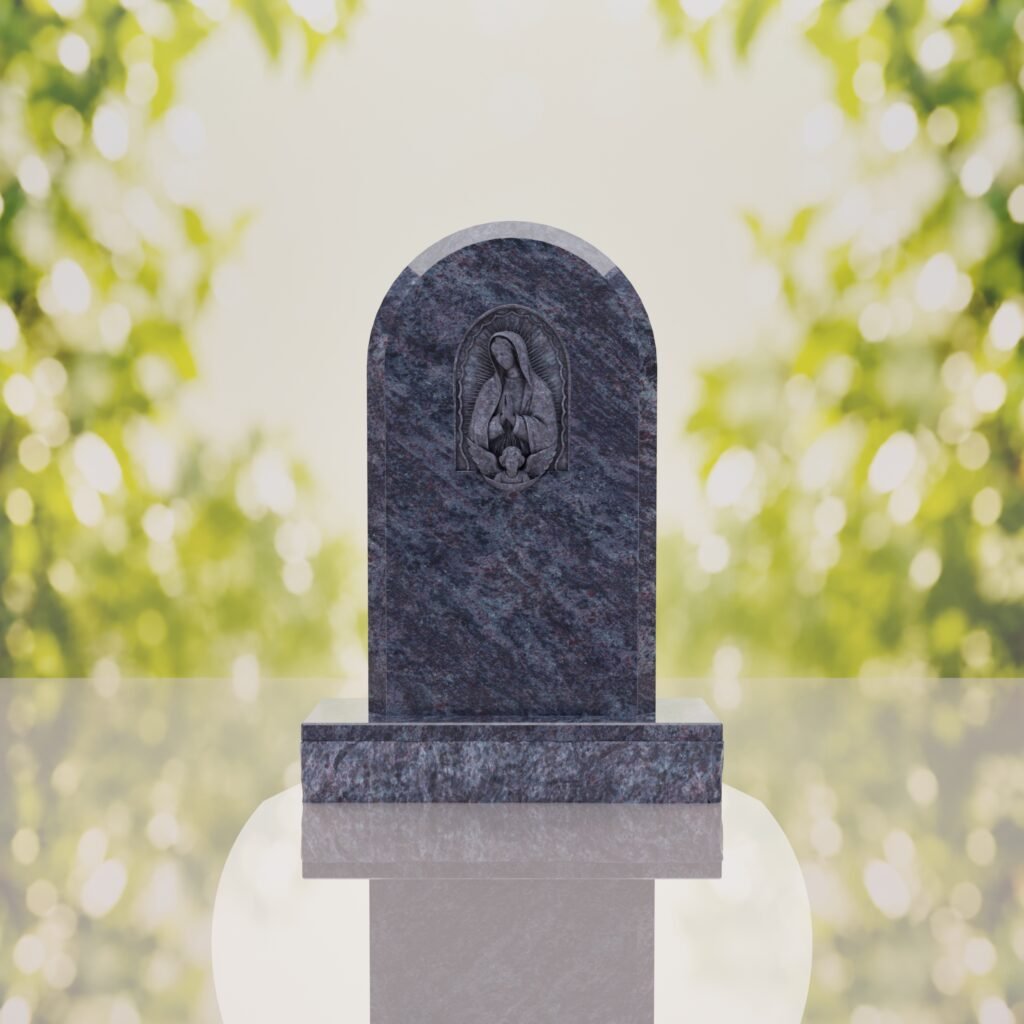 Our Lady of Guadalupe Catholic Granite Headstone