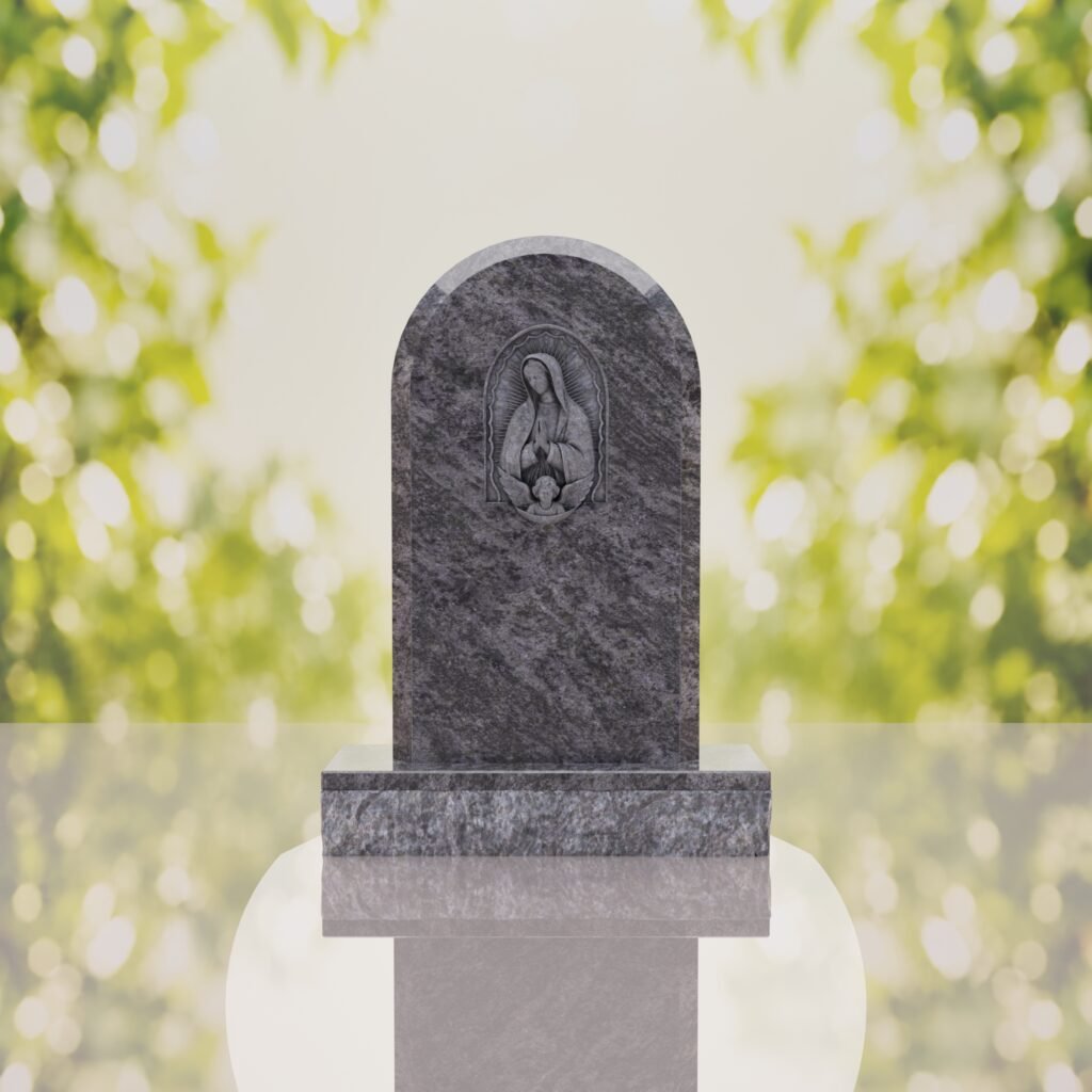 Our Lady of Guadalupe Catholic Granite Headstone