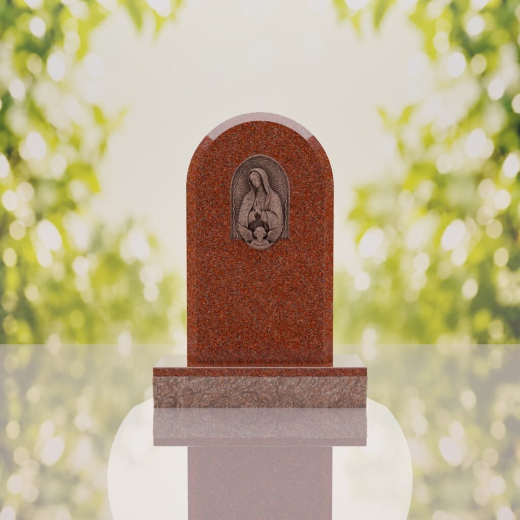 Our Lady of Guadalupe Catholic Granite Headstone