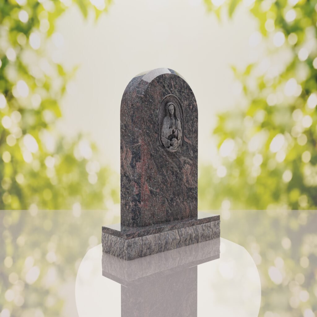 Our Lady of Guadalupe Catholic Granite Headstone