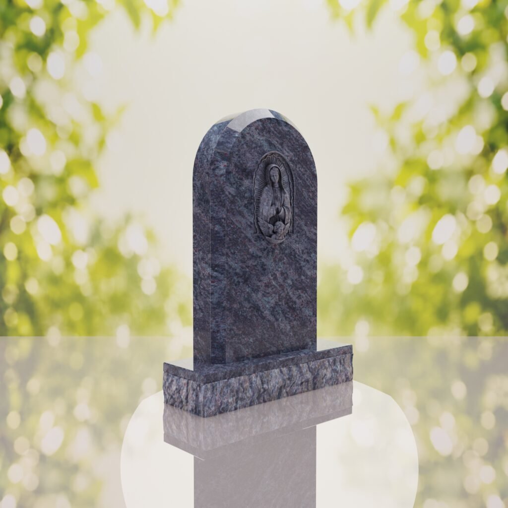 Our Lady of Guadalupe Catholic Granite Headstone