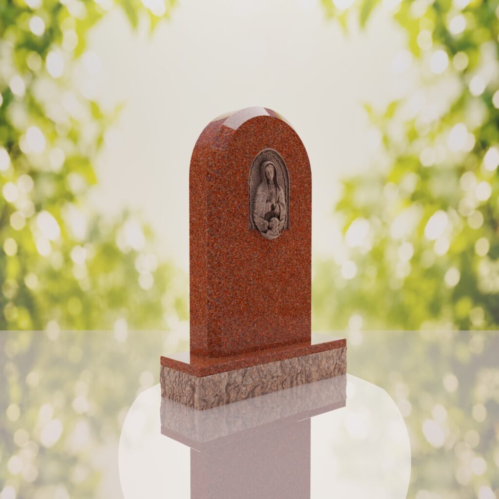 Our Lady of Guadalupe Catholic Granite Headstone
