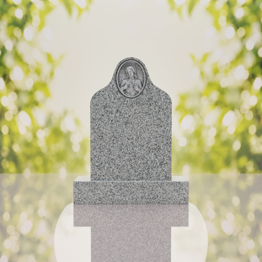 Sacred Heart of Jesus Catholic Granite Headstone