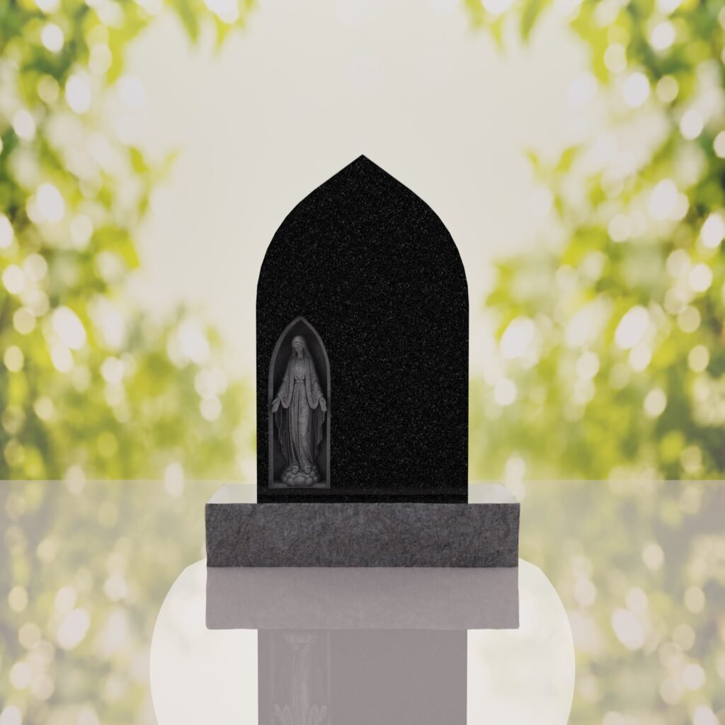 Our Lady of Grace Catholic Granite Headstone