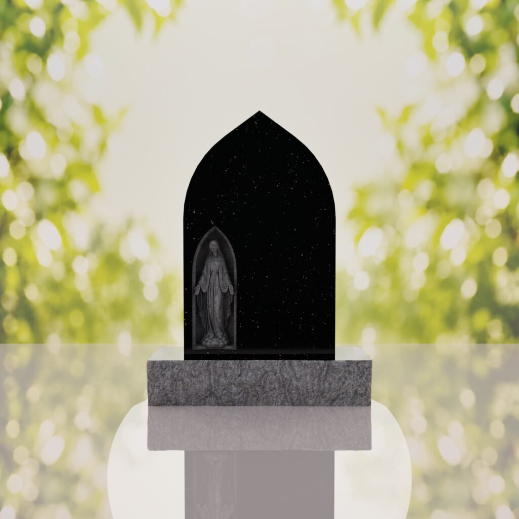 Our Lady of Grace Catholic Granite Headstone