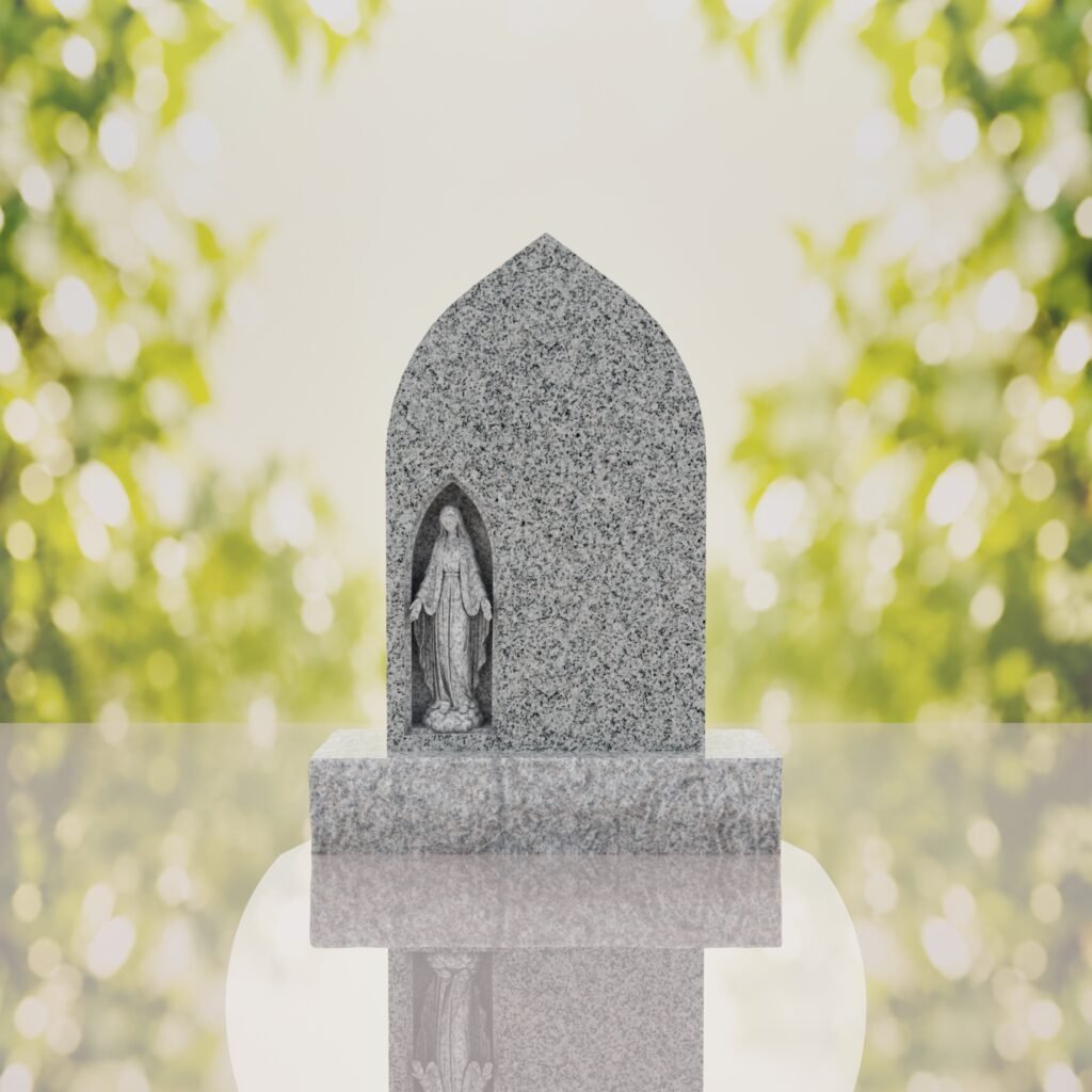 Our Lady of Grace Catholic Granite Headstone