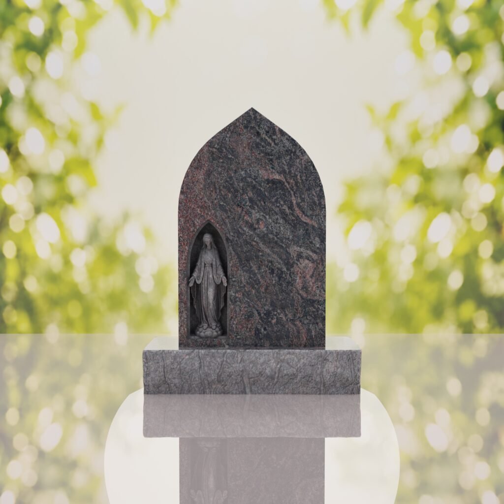 Our Lady of Grace Catholic Granite Headstone