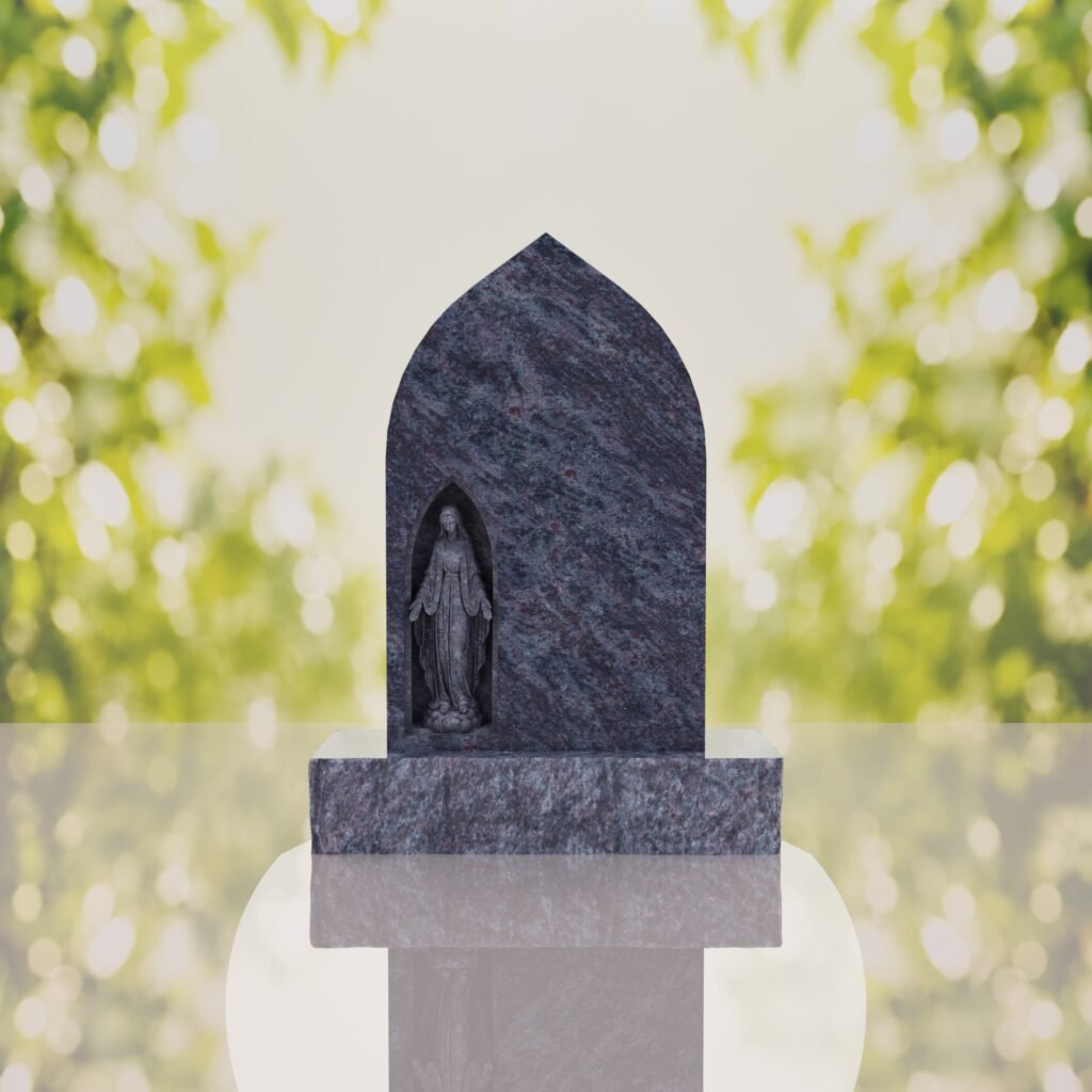 Our Lady of Grace Catholic Granite Headstone