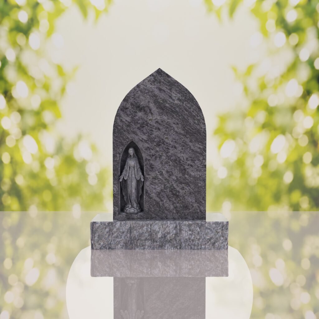Our Lady of Grace Catholic Granite Headstone
