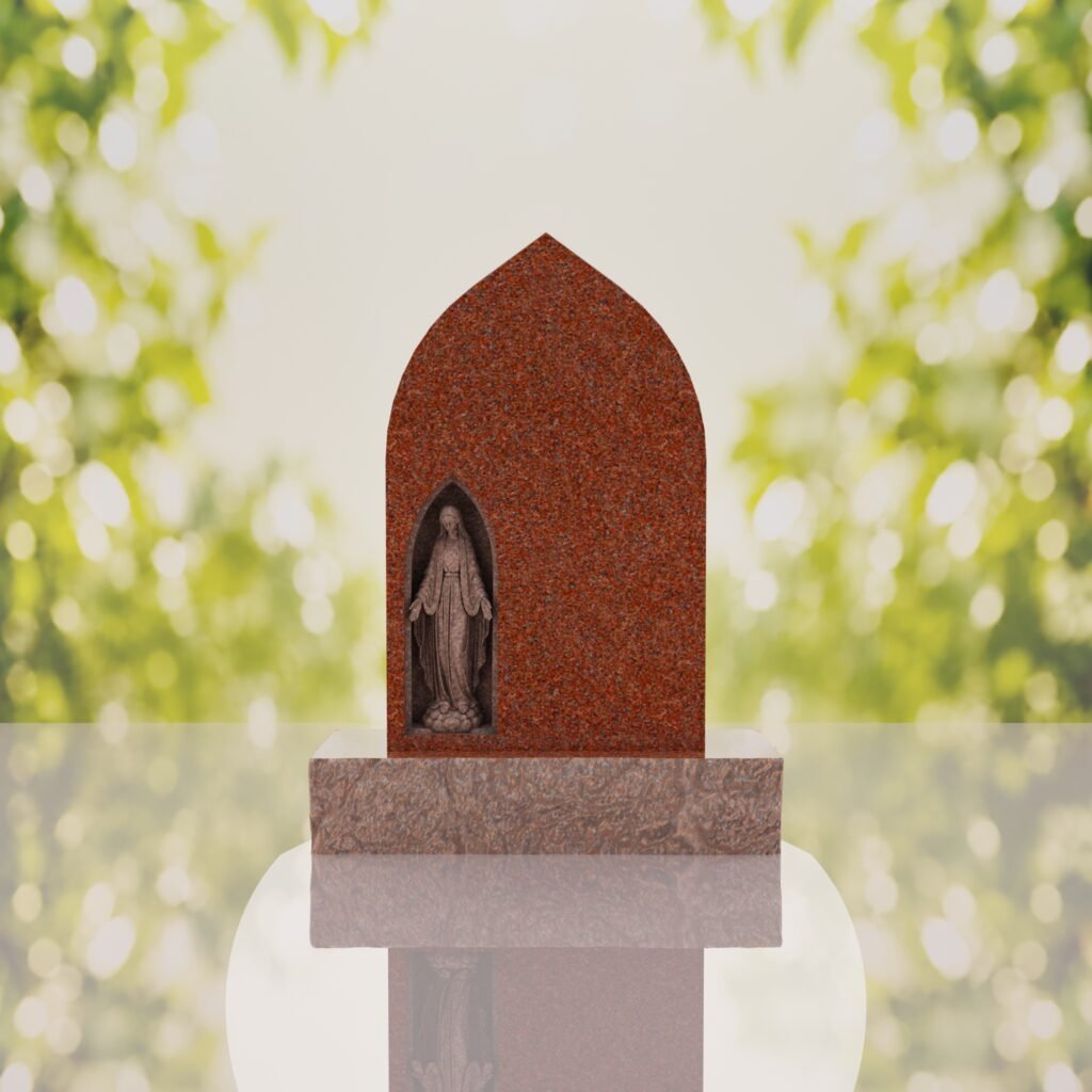 Our Lady of Grace Catholic Granite Headstone