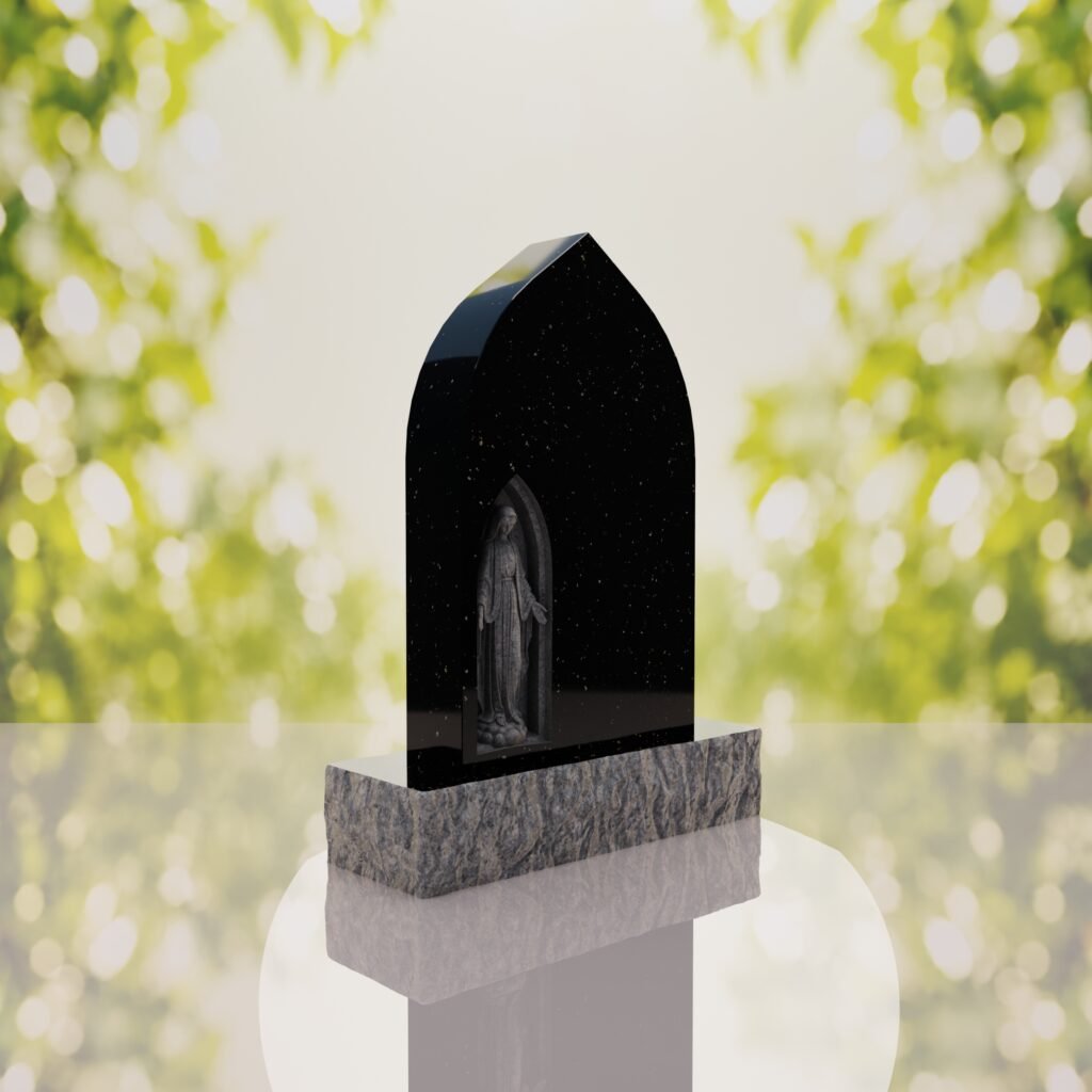 Our Lady of Grace Catholic Granite Headstone