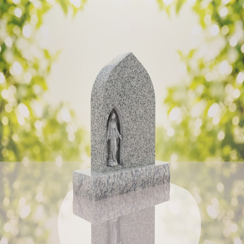 Our Lady of Grace Catholic Granite Headstone