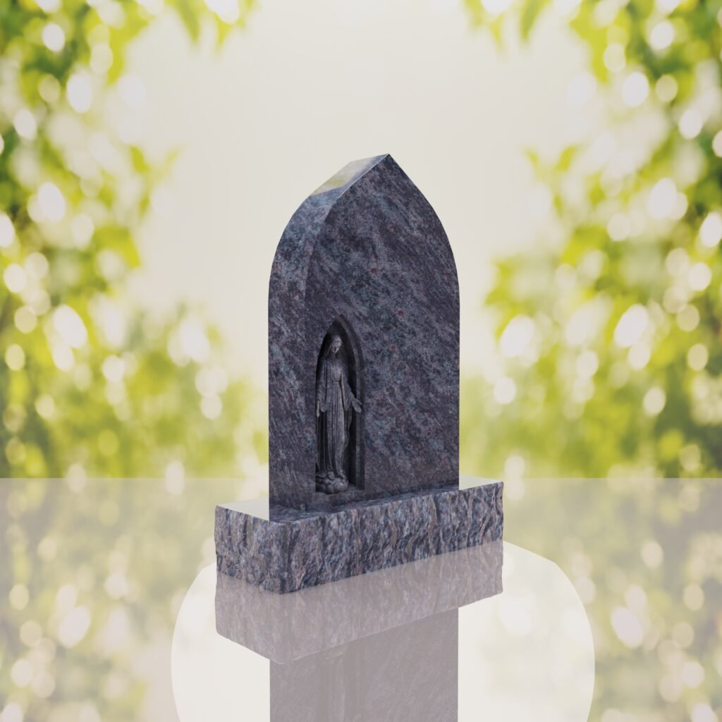 Our Lady of Grace Catholic Granite Headstone