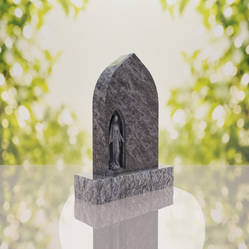 Our Lady of Grace Catholic Granite Headstone