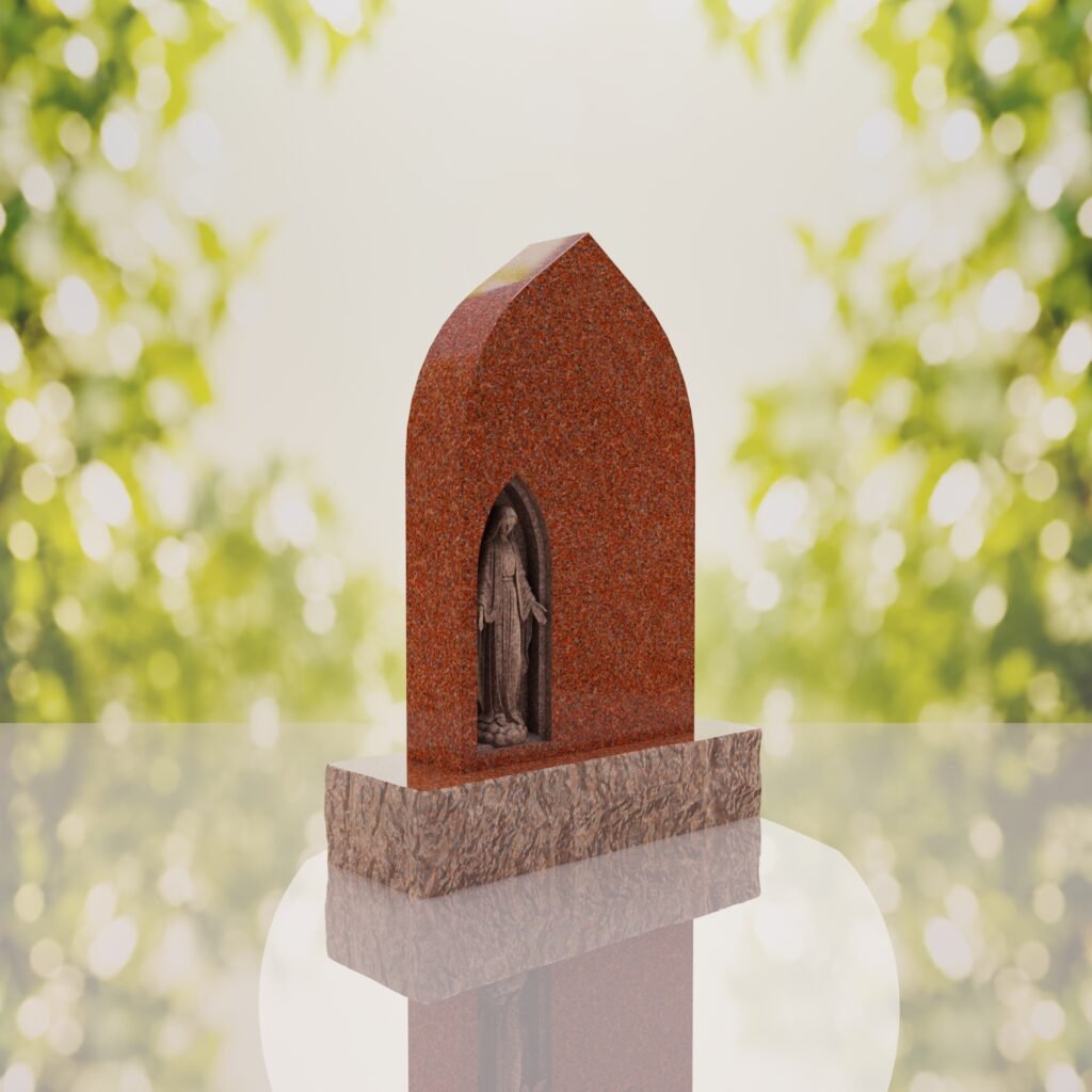 Our Lady of Grace Catholic Granite Headstone