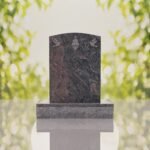 Sacred Heart & Doves Catholic Granite Headstone