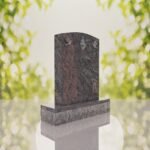 Sacred Heart & Doves Catholic Granite Headstone