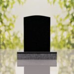 Sacred Heart & Doves Catholic Granite Headstone