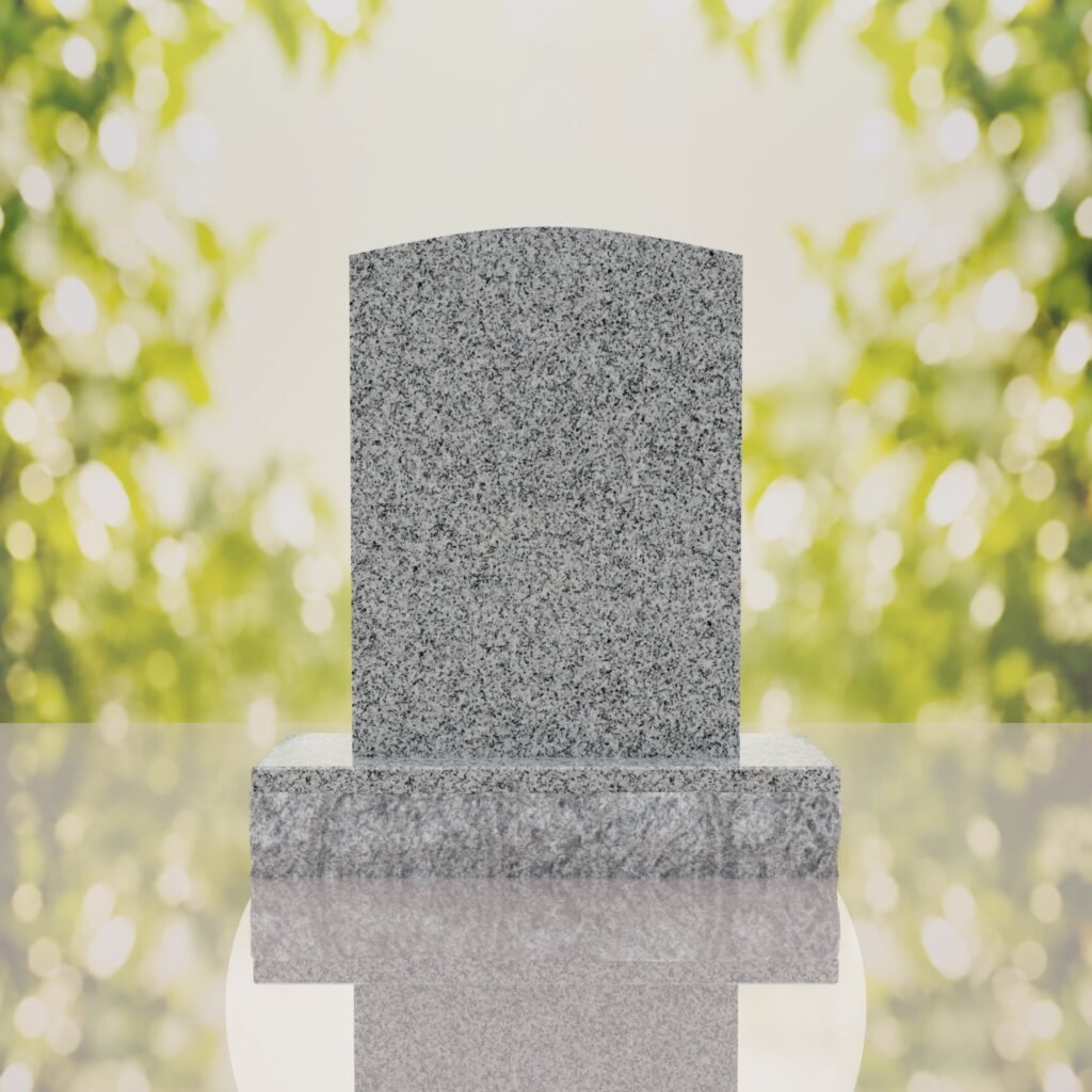 Sacred Heart & Doves Catholic Granite Headstone
