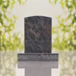 Sacred Heart & Doves Catholic Granite Headstone