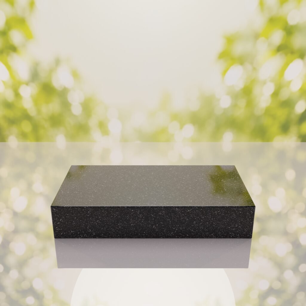 Raised Polished Flat Granite Grave Marker
