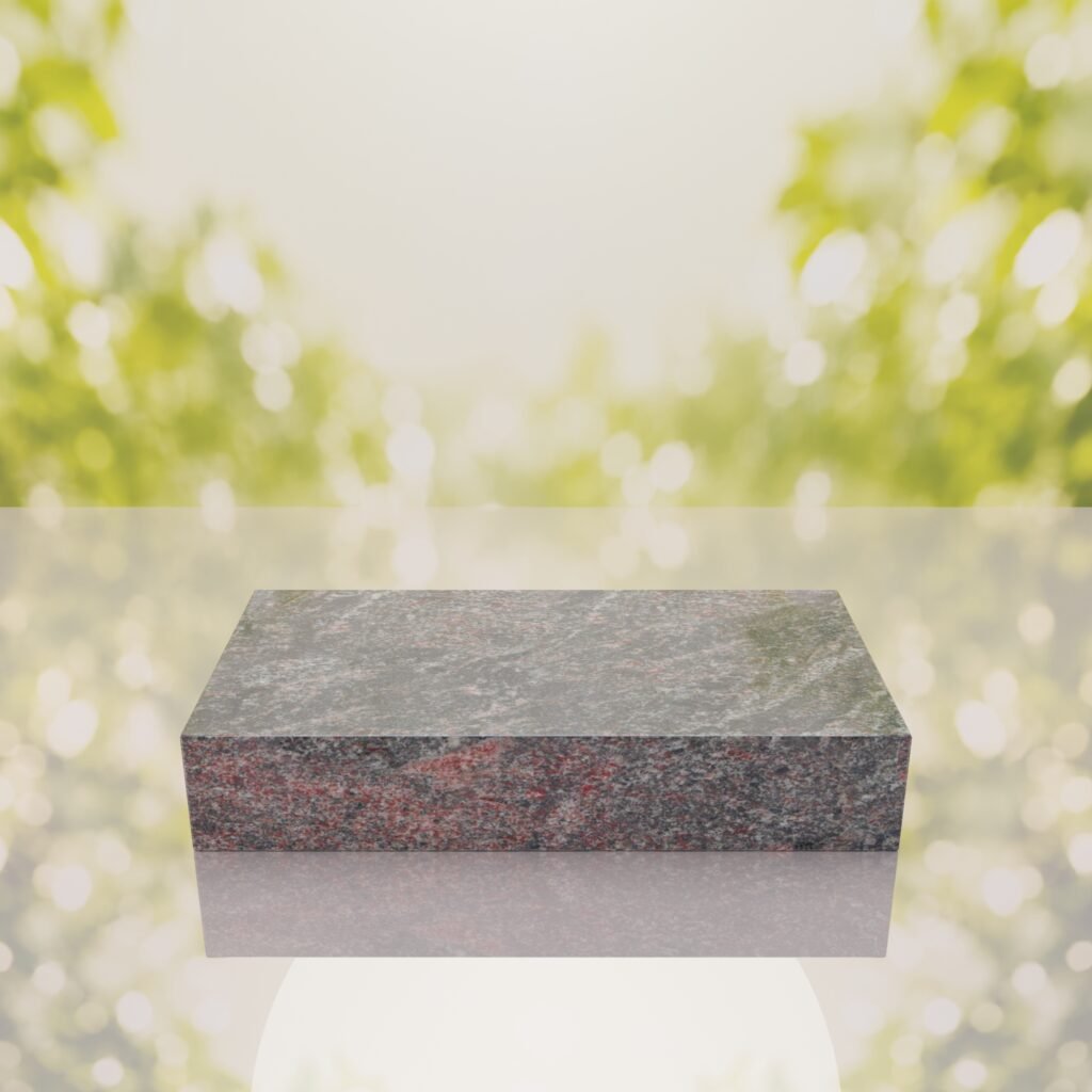 Raised Polished Flat Granite Grave Marker