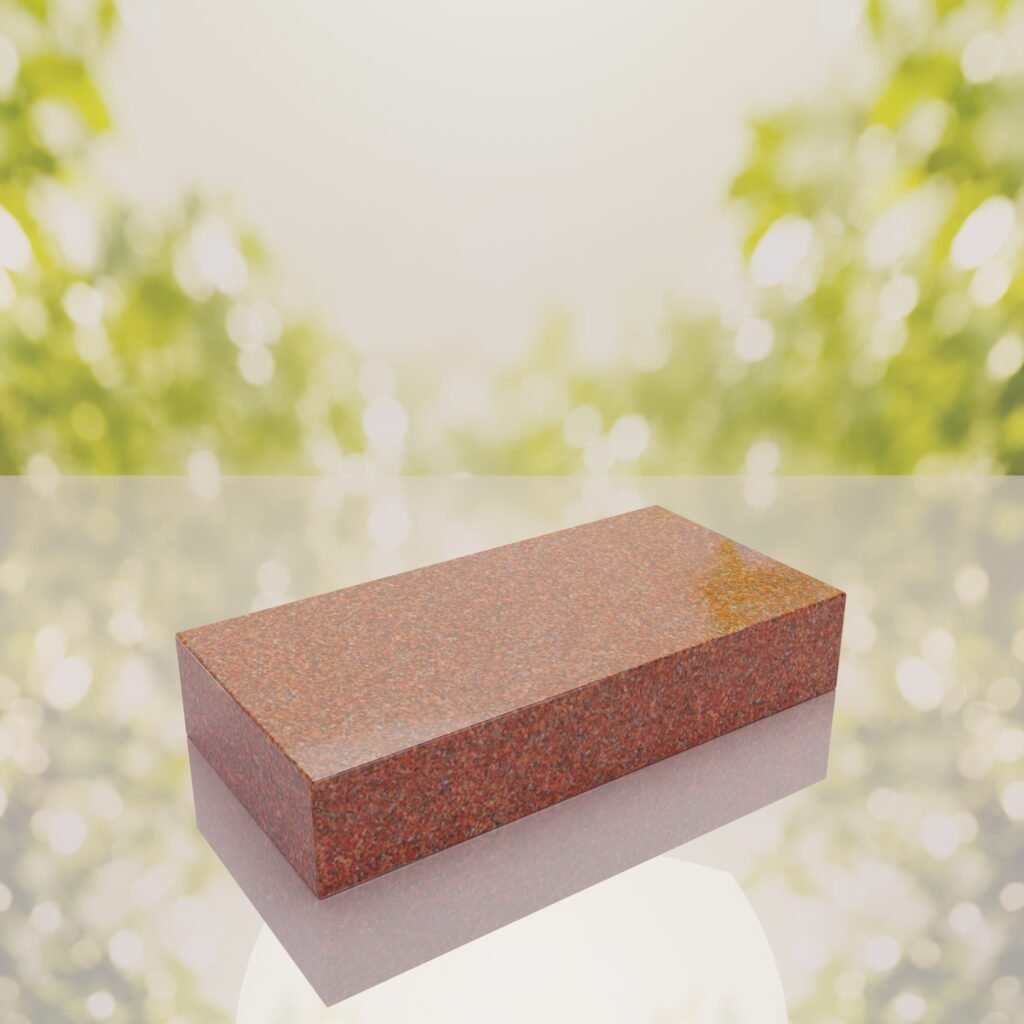 Raised Polished Flat Granite Grave Marker