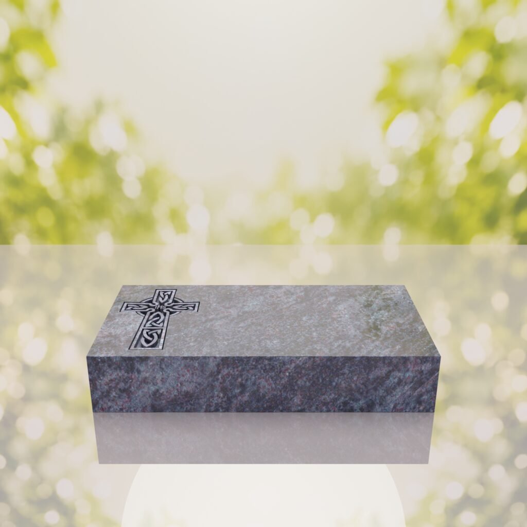Celtic Cross Flat Granite Grave Marker