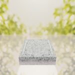 Floral Border Half Ledger Granite Memorial