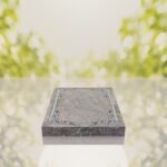 Floral Border Half Ledger Granite Memorial